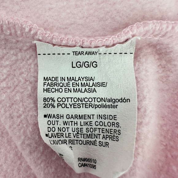 Under Armour Women Sz Large Pink Logo Hoodie Sweatshirt Loose Fit Cotton Blend - Picture 6 of 10